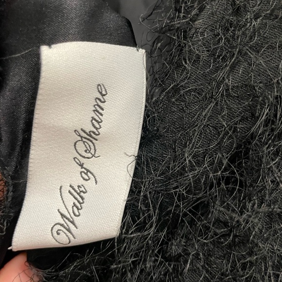 Walk of Shame 100% Silk Feather Trimmed Dress. With rhinestones and a low back - Picture 4 of 6